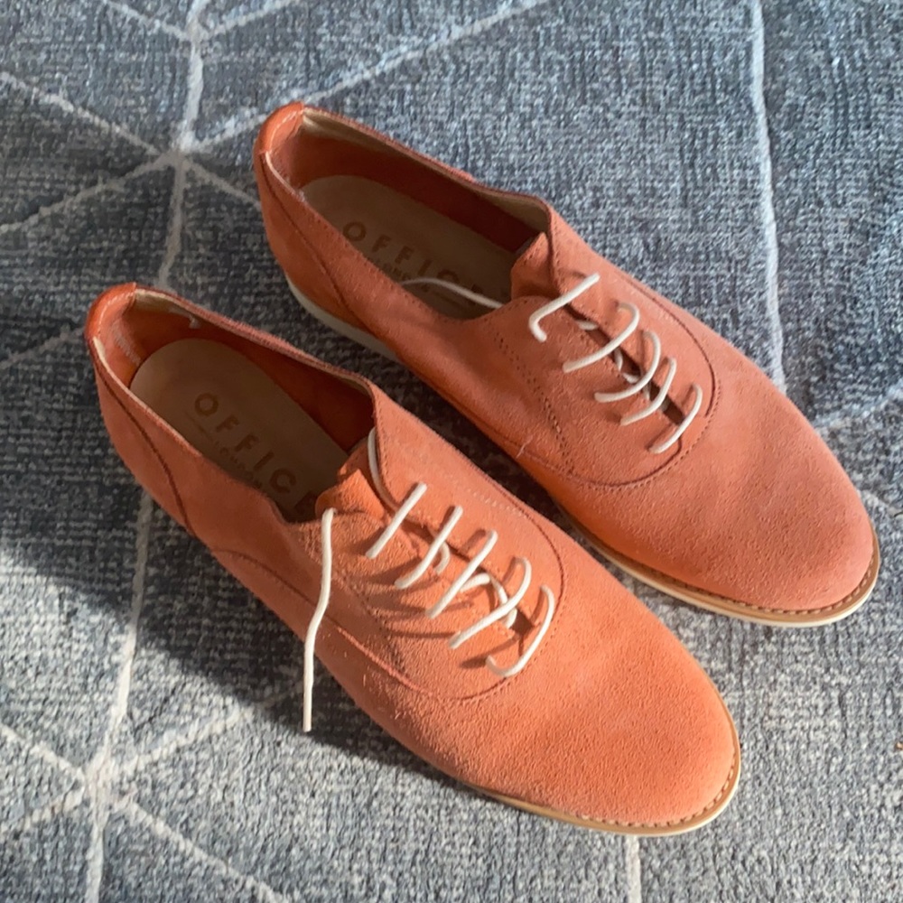 Top Shop office series coral suede Oxford